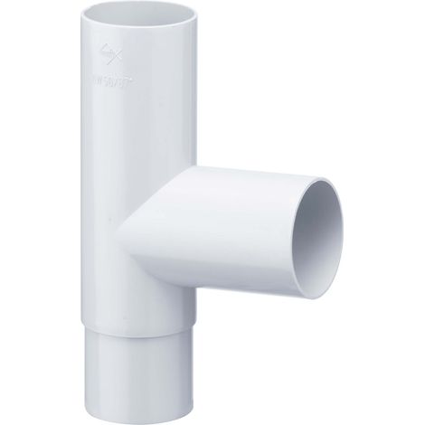 INEFA Abzweiger Fallrohr 87 Grad, DN50/50, PVC Zubehör Fallrohr Kunststoff, einfache Steckmontage, Made in Germany - Weiß, 1 Stück