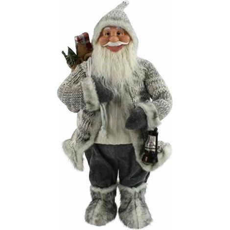 Trade Shop - Babbo Natale Nordico 60 Cm Con Vestiti In Lana E Peluche Decorazioni Natalizie - (1/2)