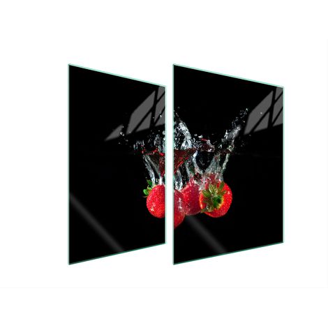 GLASSCHUTZPLATTE FÜR HERD 70x52 ERDBEEREN (1/5)