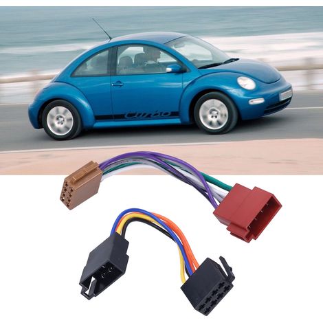 Adaptateur de faisceau de câblage sans fil ISO, connecteur d'origine pour autoradio CD, câble d'alimentation CD pour Volkswagen Beetle / Cabriolet / Corrado / Euro Van / Fox / GTI (1/5)