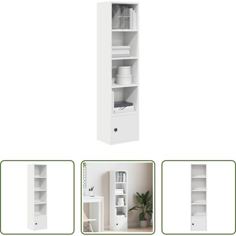 vidaXL Bücherregal Wandhalterung - Bücherregal Weiß 31x24x127 cm Holzwerkstoff (1/5)
