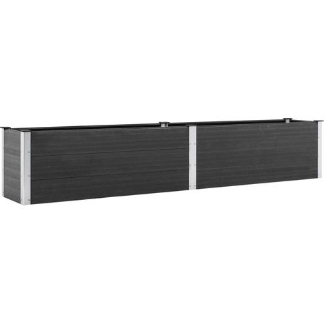 Vassoio per fioriera aiuola rialzata piante fiori terrazza giardino giardino 200 x 50 x 54 cm WPC grigio 020039400