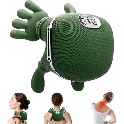 Masseur d'épaules et de cou, masseur chauffant bionique, masseur de cou électrlc avec doigts, design ergonomique semblable à la main, pour la maison, le bureau, les voyages, détendre les muscles (1/5)