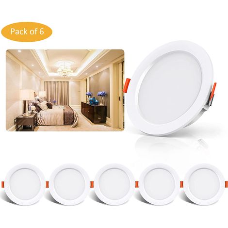 Lot de 6 Spot LED Encastrable 7W Equivalent 70W Incandescence 4000K Blanc Ampoule Led Extra Plat Pour Cuisine Salon Couloir (1/4)