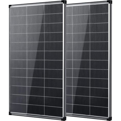 400W (2x200W) Panneau solaire bifacial 12V, 18BB A+ module solaire monocristallin de type N, IP68, 25% haute efficacité, 18V pour 12V Batterie, toit camping-car bateau ferme hors réseau (144x67cm) (1/5)