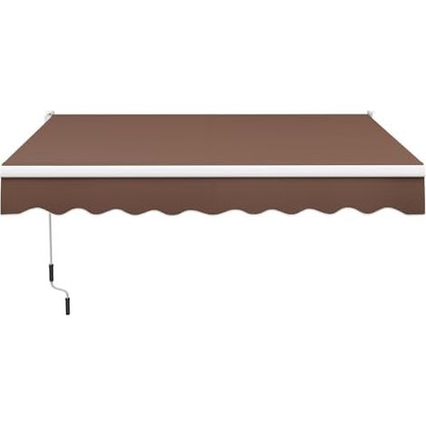 Auvent à Bras articulés de 3 x 2,5 m - store de Balcon - store de terrasse - Matériau résistant aux UV et à l'eau - Cadre et manivelle en Aluminium (Marron) (1/5)