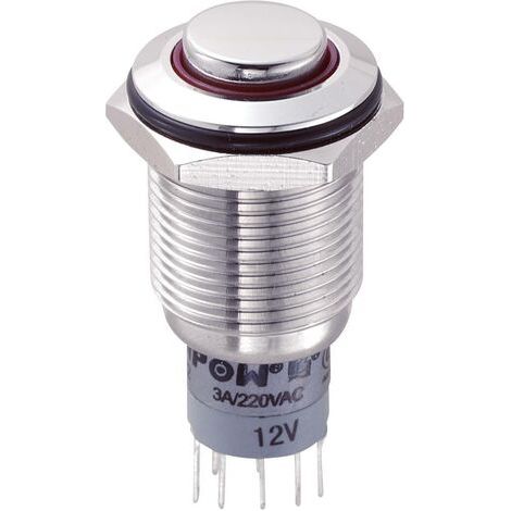 Interrupteur antivandalisme TRU COMPONENTS LAS2GQH-22ZE/R/12V/S/P 701873 250 V/AC 3 A 2 x On/On à accrochage 1 pc(s) (1/4)