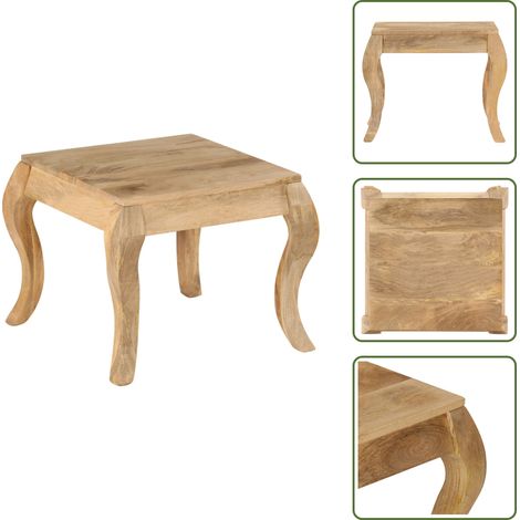 Table d'appoint 45x45x40 cm Bois de manguier massif - Table Basse - Table D'appoint - Meubles Vintage - Mobilier Rustique - Bois Massif (1/5)