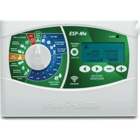 Suinga – Programmateur arrosage 24v ESP4MEU – 4 zones extensibles – Programmation à distance – Grand écran LCD – Alimentation par piles 9V (1/5)