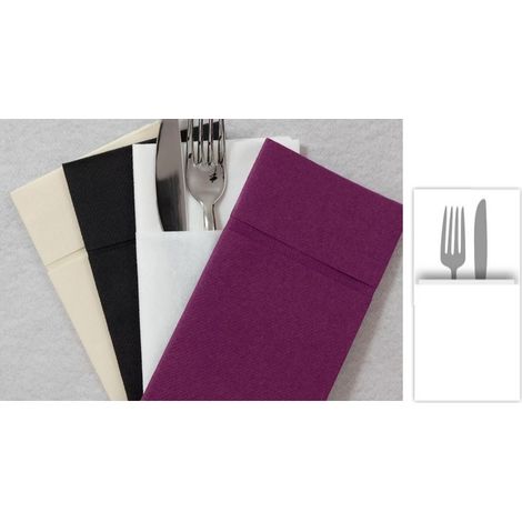 Set 40 Pezzi Tovaglioli da Tavola Carta Simil Tessuto Bianco 40 x 40 cm (1/2)