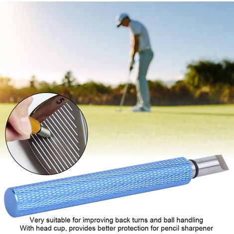 Aiguisoir de rainures de golf en acier inoxydable, manche en alliage d'aluminium bleu pour l'entretien des fers
