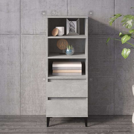 vidaXL Highboard Concrete Grey 40x36x110 cm Engineered Wood (1/5)