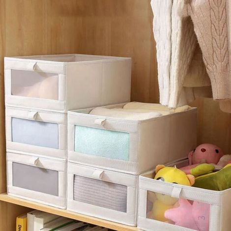 Boîte de rangement pour sous-vêtements - WIRLSWEAL - 1pcs 472722cm - Beige - Femme - Non