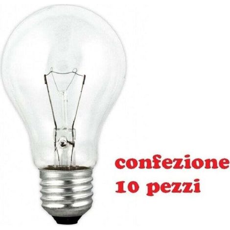 Lot de 10 Ampoules à Incandescence E27 100W 220-240V 50/60Hz