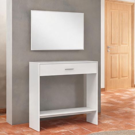 Console blanco en melamina de Madera 91,5 x 27,9 x 85,5 cm (1/5)