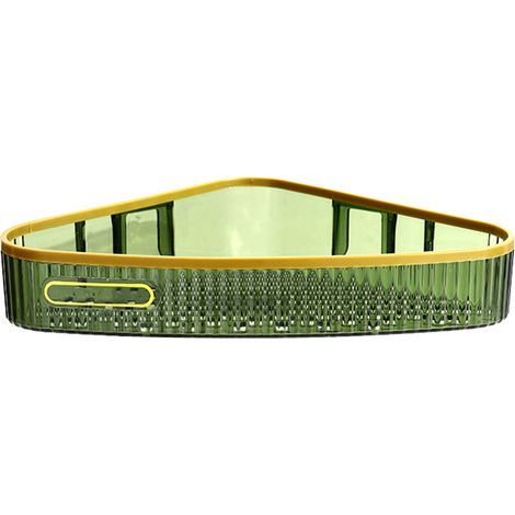 Étagère de douche murale triangulaire, sans perçage, vert foncé, étagère de rangement pour salle de bain (1/5)