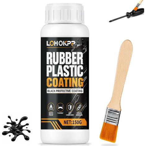 Multi Purpose Rubber Coating, Colle Caoutchou, Peinture Caoutchouc Ruban Liquide, Revêtement Caoutchouc Étanche, Convient pour la Protection des Pinces et des Outils de Bijouterie, 150g - Noir (1/5)