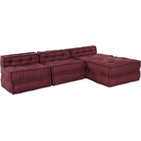 Sofá Modular 4 pcs Castaño 70 x 70 x 56 cm tela vidaXL