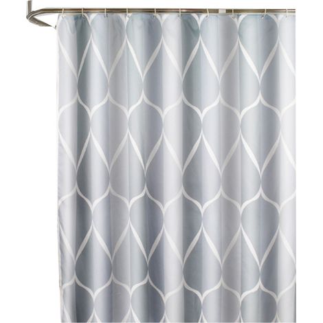 Rideau de douche anti-moisissure, 240x200 cm, tissu polyester, imperméable, gris. (1/5)