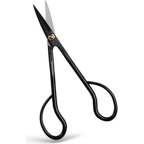 Ciseaux à bonsaï fabriqués au Japon, 180 mm (7 pouces), outils de jardinage japonais pour bonsaï, sécateur - long manche noir-AquaForge