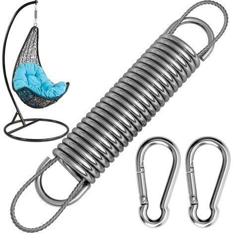 Fauteuil suspendu à ressort Swing Spring avec capacité de charge de 300 kg – 2 mousquetons M10, 1 anneau rotatif et 1 ressort – Suspension en acier inoxydable 304 pour fauteuil suspendu, sac de frappe (1/5)
