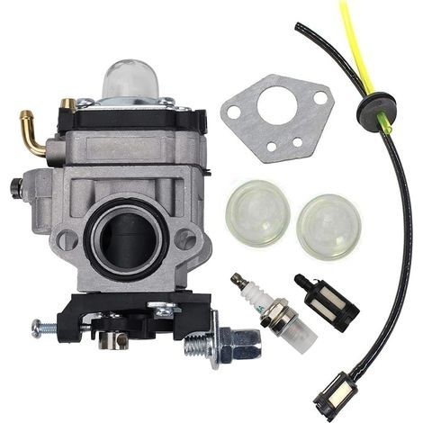 Carburateur pour Débroussailleuse 52cc 49cc 43cc 40cc Deux-temps Moteur de Débroussailleuse Carburateur, Kit Carbu avec Joint, Tuyau, Bougie d'Allumage et Filtre à Essence (1/4)