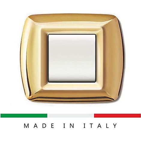 Placca 2 moduli Elettrocanali mylife oro (1/2)