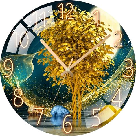 Horloge Murale Design pour la Maison - Silencieuse à Quartz - Décoration de Chambre - Accroche sans Clou (1/5)