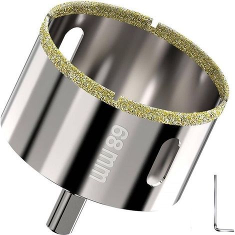 Scie cloche diamant 68 mm – Revêtement diamant haute performance – Foret de guidage pour carrelage. céramique. marbre. granit. verre (1/4)