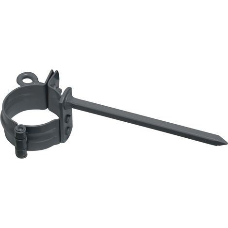INEFA Rohrschelle mit Schlagstift 110 mm Stahl kunststoffbeschichtet, Dachrinnenzubehör, einfache Montage, Made in Germany - DN75 / 75mm, 1 Stück Anthrazit