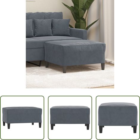 Repose-pied moderne - Repose-pied Gris foncé 70x55x41 cm Velours (1/5)