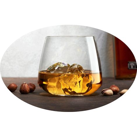 Lot de 4 verres à whisky 40 cl (400 ml) en verre cristal sans plomb (1/5)