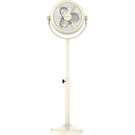 Cecotec Ventilador de Pie Retro EnergySilence 250 ClassicStyle Beige. 25W, Diámetro de 10", 3 Aspas Aerodinámicas