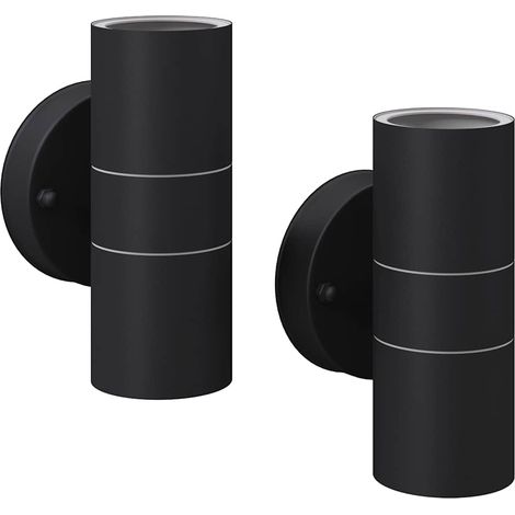Applique murale LED d'extérieur 2 pcs Acier inoxydable haut bas