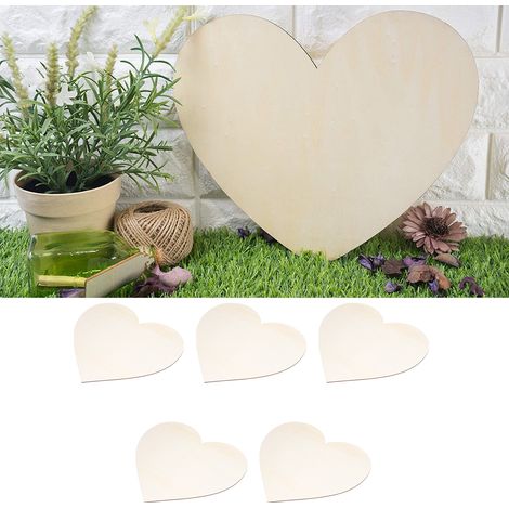 Décorations de Noël en bois en forme de cœur, accessoires peints à la main pour enfants, ornements en bois à décorer soi-même avec des dessins et des graffitis (1/5)