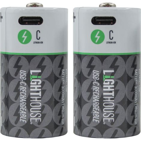 Lighthouse C USB-C Rechargeable Li-Ion Battery Pack of 2