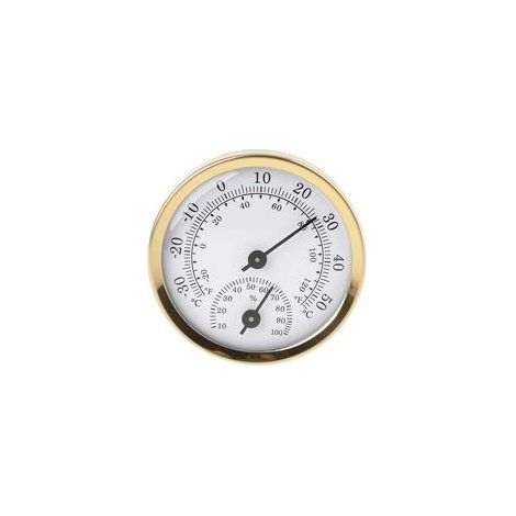 Thermomètre intérieur analogique – Hygromètre avec affichage analogique – Structure en alliage d'aluminium – Pour bureaux et ateliers (1/4)