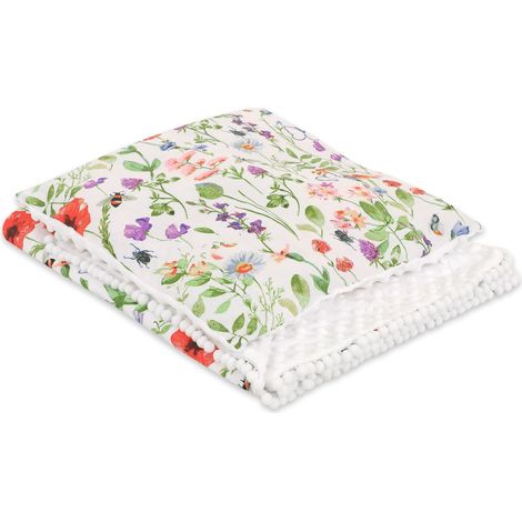 Conjunto: Manta de algodón de doble cara con minky y almohada - Prado (1/2)