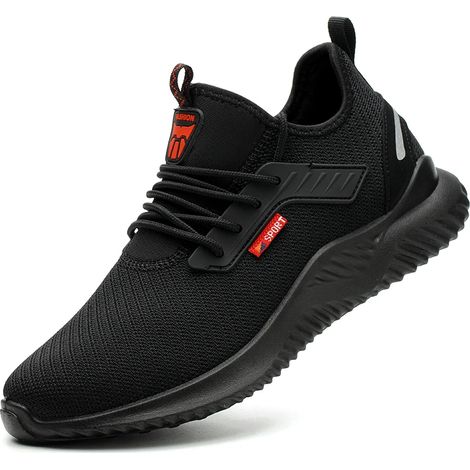 Chaussures de sécurité à embout d'acier pour hommes, chaussures de sport anti-écrasement et légères, robustes et anti-perforation, bottes tactiques 47 (1/5)