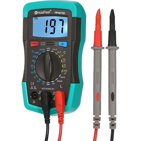 HoldPeak HP4070D Mini-Digitalmultimeter Widerstands-, Kapazitäts-, Induktivitäts- und Transistortest