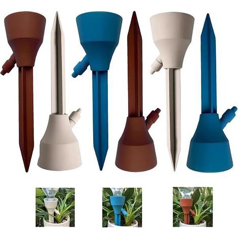 Kit de 6 goutteurs pour bouteille, arrosage automatique réglable pour plantes et légumes (1/4)