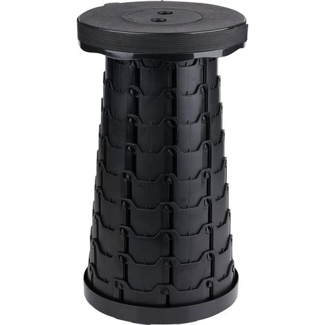CAMP ACTIVE Tabouret pliable compact, Ø25, noir (1/5)