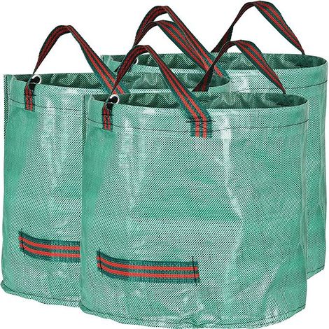 Lot de 3 sacs à déchets de jardin 272L – Charge 40KG – Poignées renforcées – Résistants et réutilisables – Sac en PP hydrofuge (1/5)