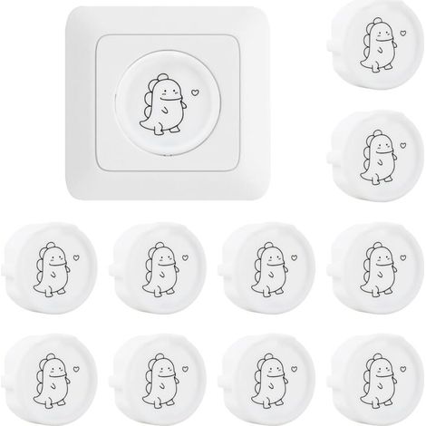 10 Pièces Cache Prise Bébé Sécurité Enfant pour Prises Cache-Prises Universels Protection Contre les Chocs Électriques Poussière et Éclaboussures Motif Décoratif en Silicone (1/4)