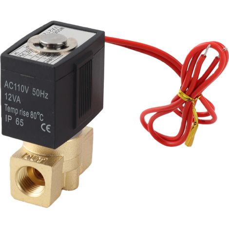 Électrovanne électromagnétique G1/4" 2 voies à action directe normalement fermée, 0-1,0 MPa, 110 V (1/5)