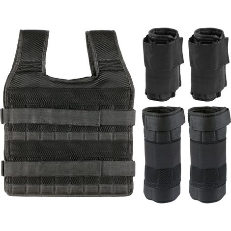 Gilet de Musculation Réglable, Poids D'entraînement, Tissu de Chargement, Musculation avec Poids de Jambe de 6 Kg, Poids de Bras de 5 Kg (1/5)