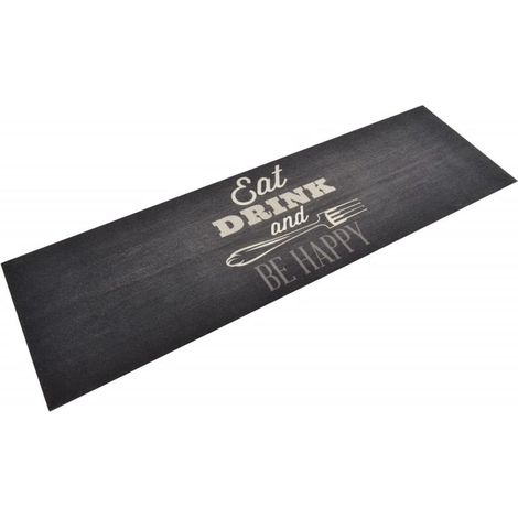 Tapis de cuisine Antidérapant, Tapis De Cuisine Devant Évier, Paillasson Intérieur lavable impression cuisine noir 60x180 cm MKS41220 (1/5)