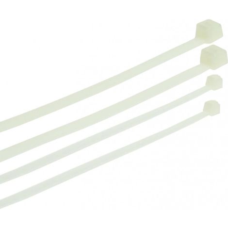 Fascette in plastica Plastrol bianche 3,6 x 250 mm, 100 pezzi.