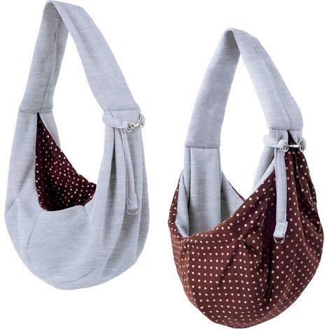 Bufanda transportadora para perros y gatos - Bolso reversible manos libres Papoose para mascotas - Diseño de bolsa suave y bolso de mano - Adecuado para cachorros, perros pequeños y gatos para viajes  (1/5)