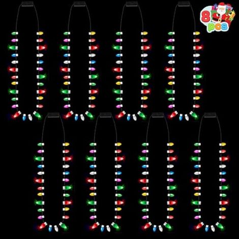 Lot de 8 mini guirlandes lumineuses LED de Noël de 40 cm (16 pouces) avec 26 ampoules et 8 perles lumineuses, 3 modes d'éclairage, pour illuminer vos fêtes de fin d'année. (1/4)